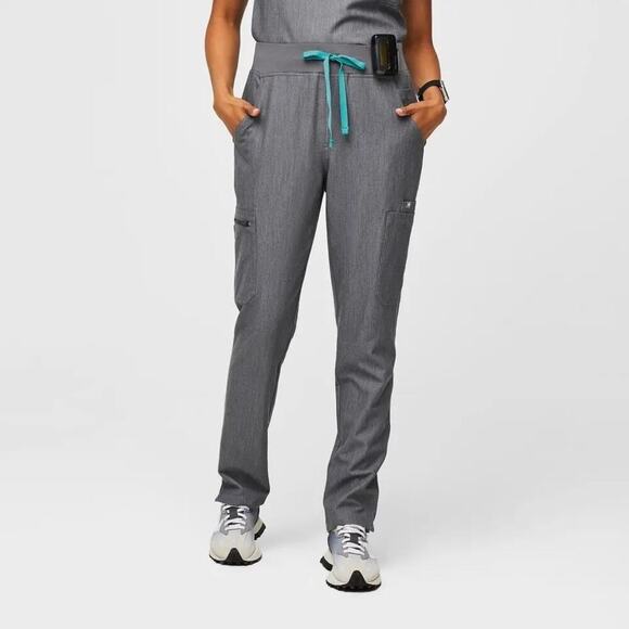 FIGS High Waisted Yola Skinny Scrub Pant Womens Small Dark Grey - Picture 1 of 9